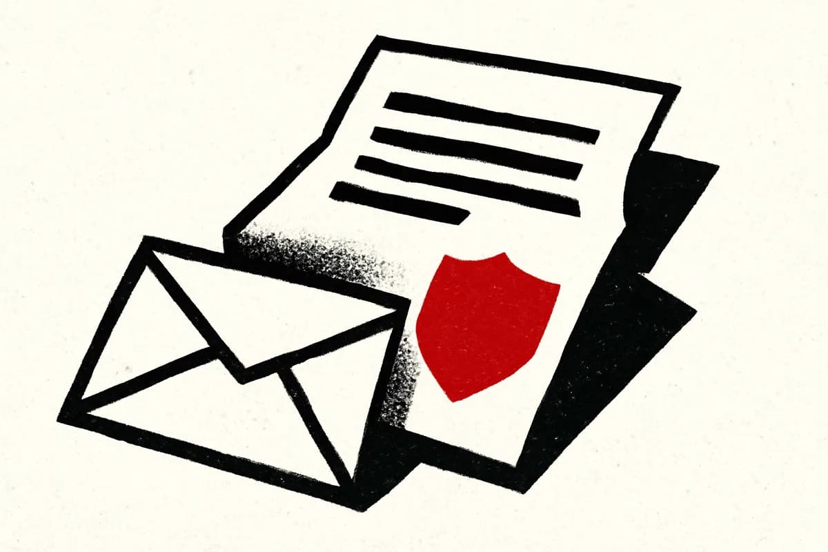 Illustration of an official letter and envelope