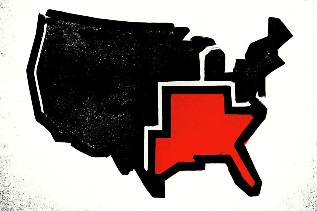 Simplified illustrated map of the United States